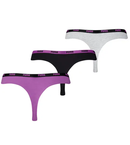 Puma 3-Pack dames strings - Katoen vrouwen strings Zwart - Wit - Combi Puma 3-Pack dames strings - Katoen vrouwen strings Zwart - Wit - Combi