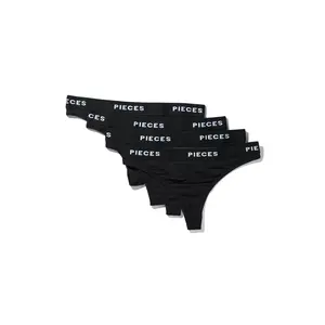 Pieces 4-Pack Dames string - Klassiek - Multipack katoenen dames strings zwart Pieces 4-Pack Dames string - Klassiek - Multipack katoenen dames strings zwart