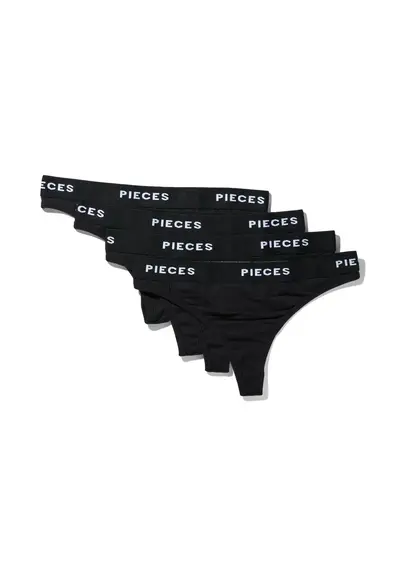 Pieces 4-Pack Dames string - Klassiek Pieces 4-Pack Dames string - Klassiek