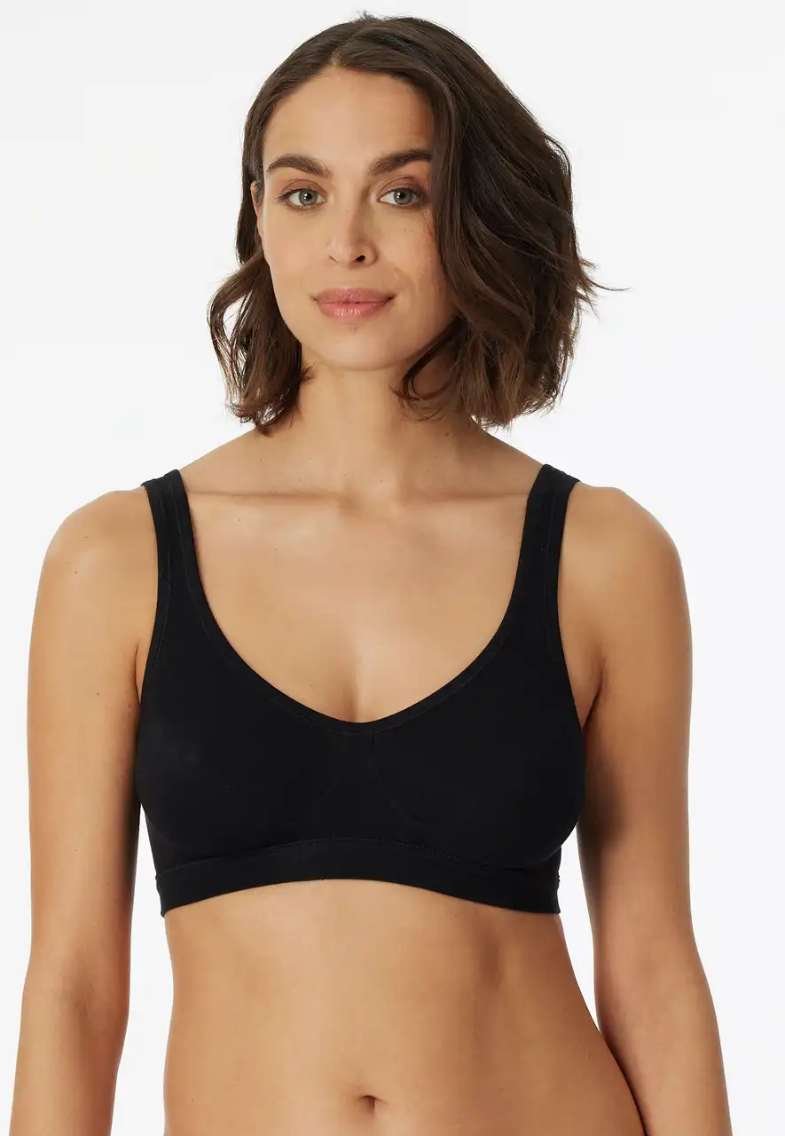 Schiesser 2-pack Bustier top met cups - Katoenen bralette - Stevige bh Top dames