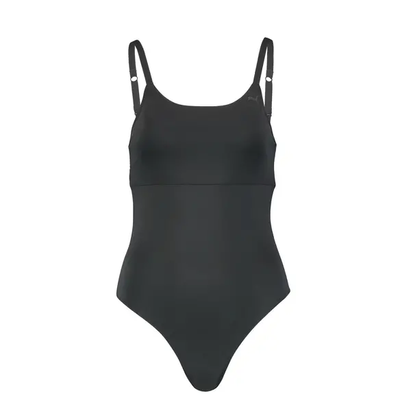 Puma naadloze body dames - Spaghetti bandjes - Zwarte bodysuit die niet doorschijnt Puma naadloze body dames - Spaghetti bandjes - Zwarte bodysuit die niet doorschijnt