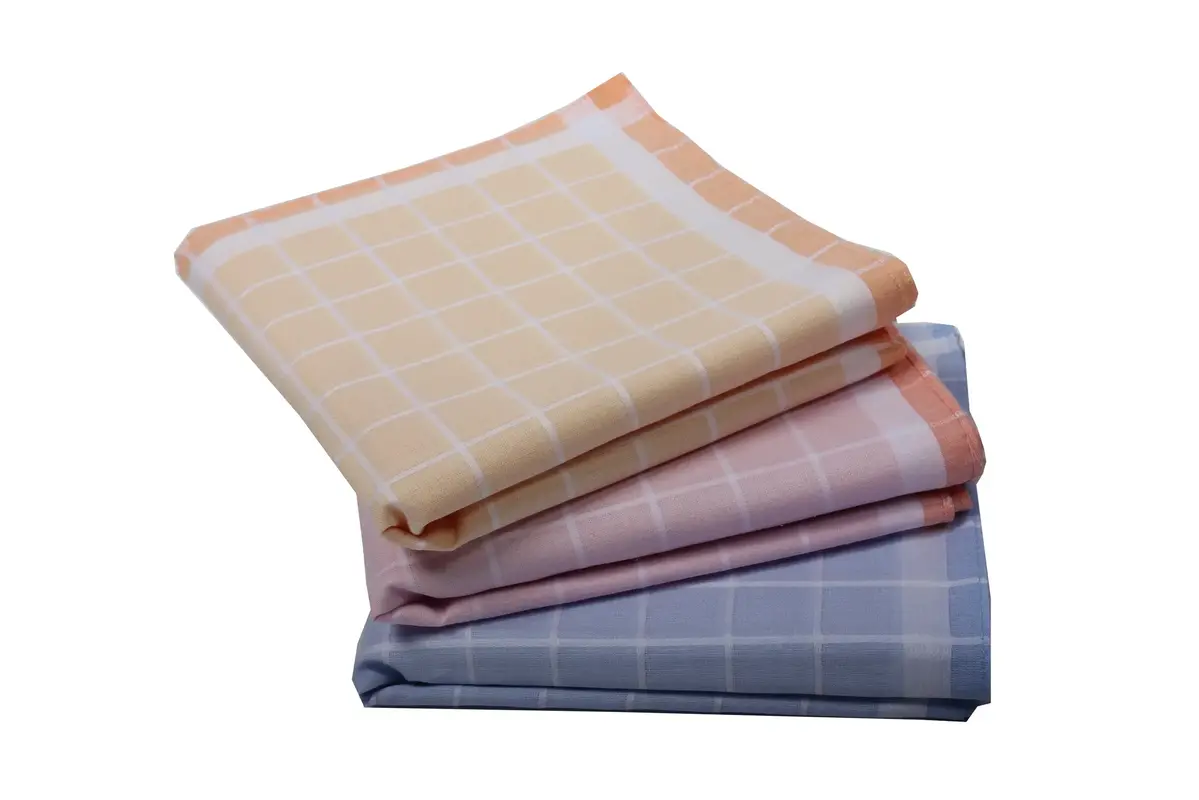 Swan 3 stuks Dames zakdoeken Ruit - Cadeauverpakking katoenen zakdoeken