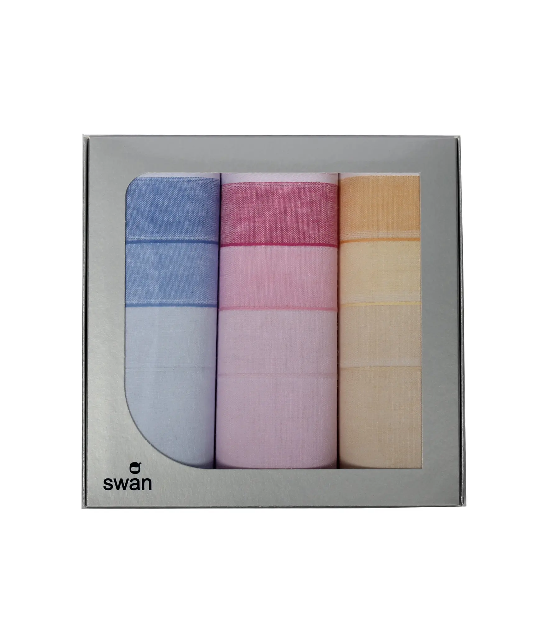 Swan 3 stuks Dames zakdoeken Wendy - Cadeauverpakking katoenen zakdoeken
