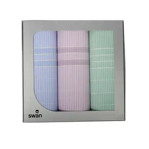 Swan 3 stuks Dames zakdoeken  Debby - Cadeauverpakkking stoffen zakdoeken vrouwen Swan 3 stuks Dames zakdoeken  Debby - Cadeauverpakkking stoffen zakdoeken vrouwen