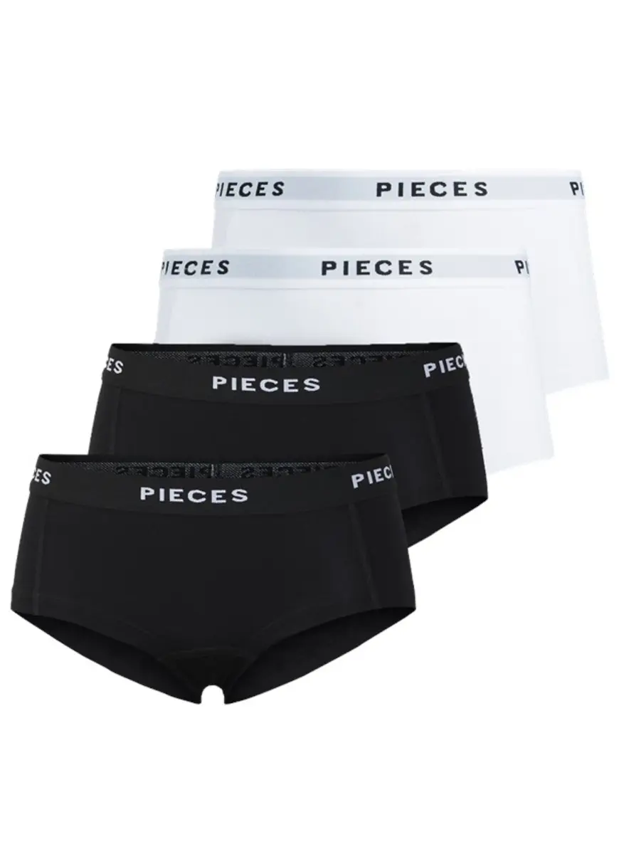 Pieces 4-Pack Dames shorts - Solid - Katoenen dames onderbroek - Multipack - Voordeelverpakking Pieces 4-Pack Dames shorts - Solid - Katoenen dames onderbroek - Multipack - Voordeelverpakking