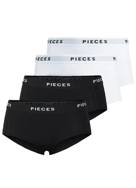 Pieces  4-Pack Dames shorts - Solid - Katoenen dames onderbroek - Multipack - Voordeelverpakking Pieces  4-Pack Dames shorts - Solid - Katoenen dames onderbroek - Multipack - Voordeelverpakking