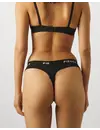 Pieces 4-Pack Dames string - Klassiek - Multipack katoenen dames strings zwart