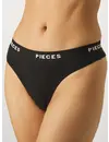 Pieces 4-Pack Dames string - Klassiek - Multipack katoenen dames strings zwart