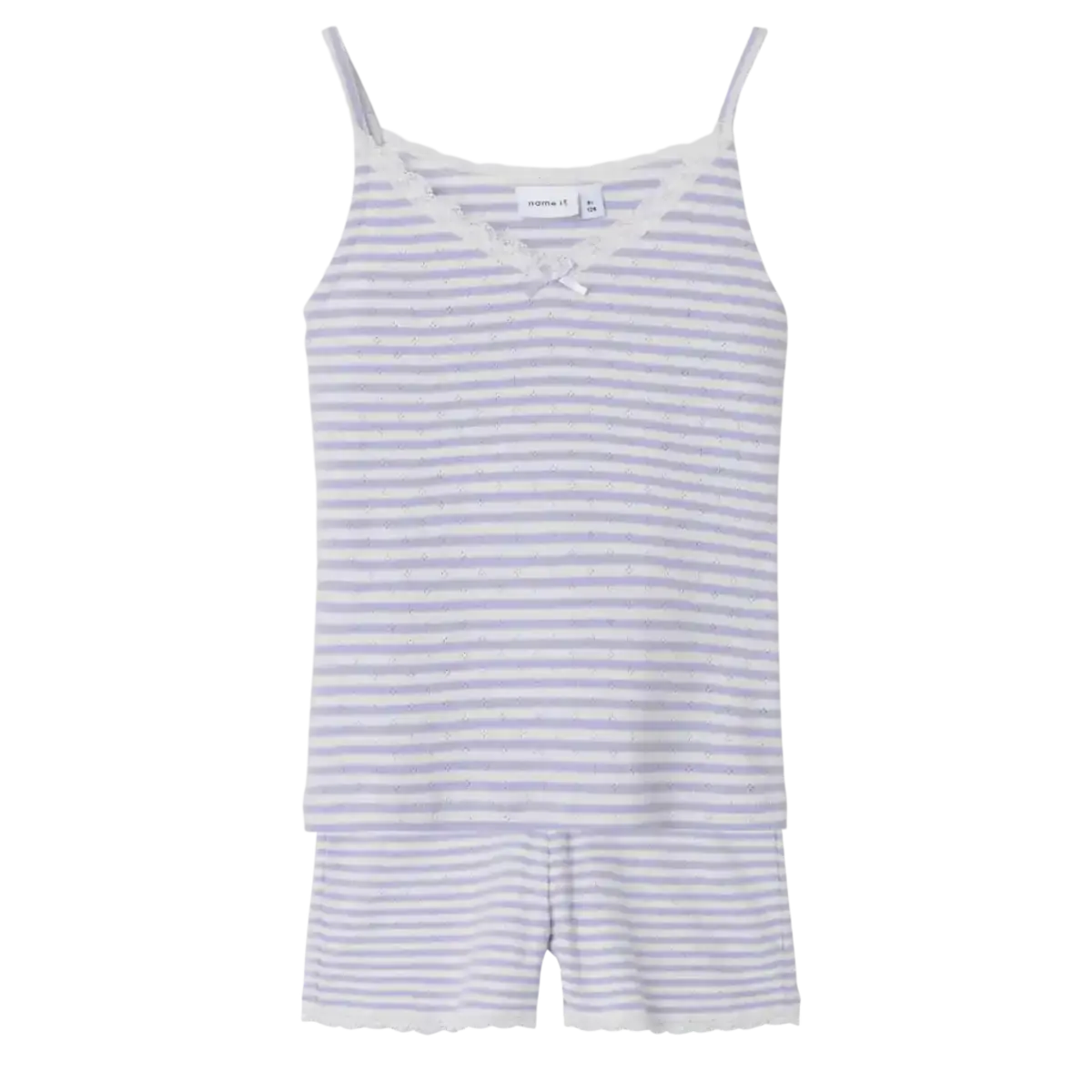 Name it meisjes pyjama set - Heirloom Lilac - Kinder shortama biologisch katoen