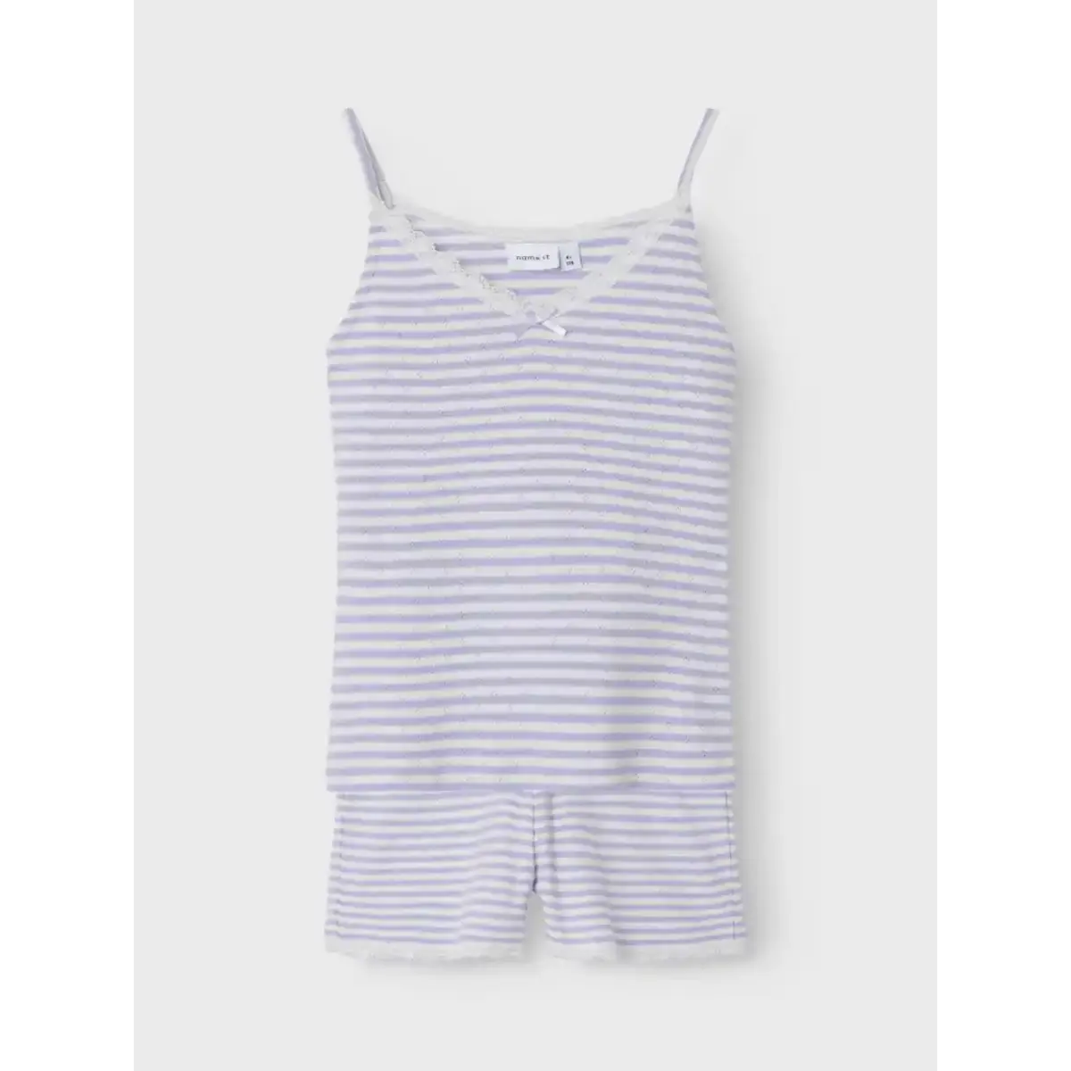Name it meisjes pyjama set - Heirloom Lilac - Kinder shortama biologisch katoen