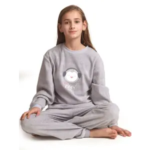 Cocodream fleece meisjes pyjama - "Pinguin Cool"