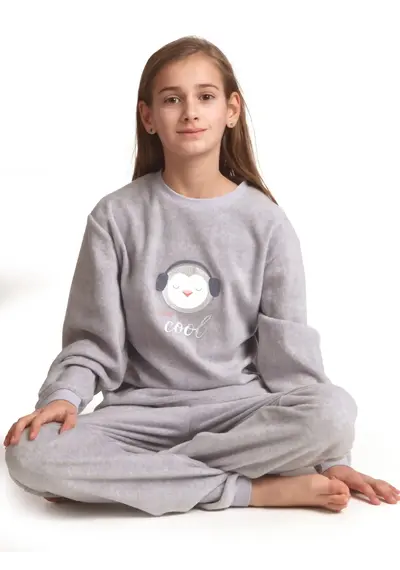Cocodream fleece meisjes pyjama - "Pinguin Cool" Cocodream fleece meisjes pyjama - "Pinguin Cool"