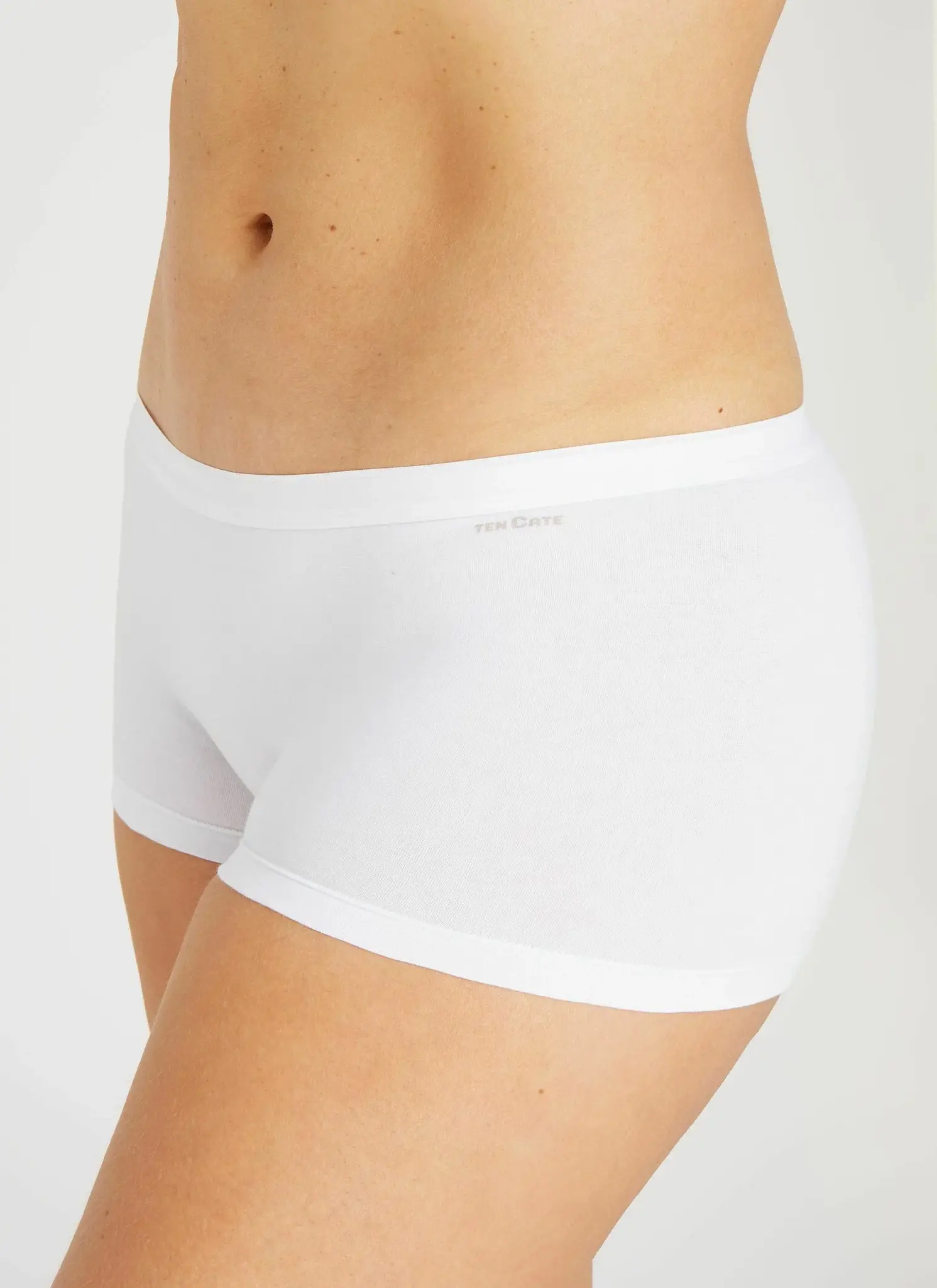Ten Cate 4-pack Basic dames Shorts Organic - 32419 - Biologisch katoenen ten caten ondergoed dames boxerhorts- Wit - zwart - huidskleur