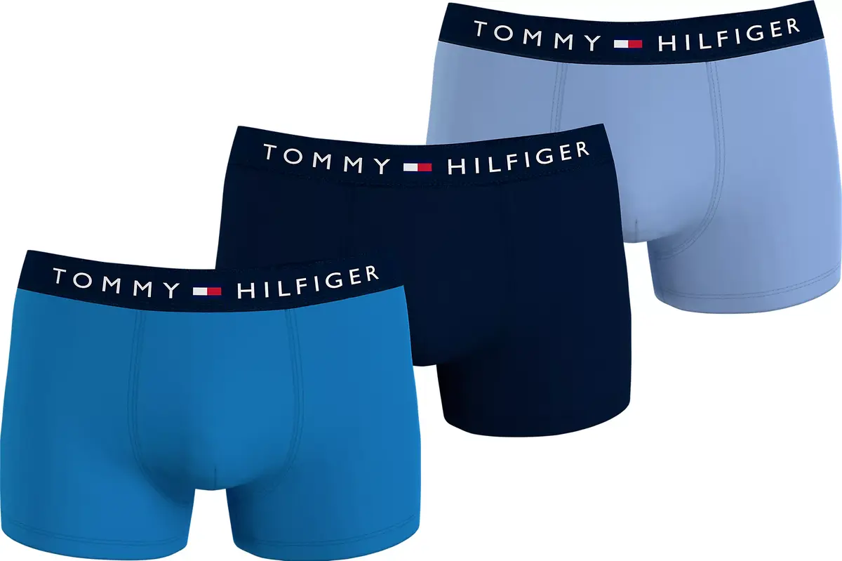 Tommy Hilfiger 3-Pack Heren Boxershorts katoen - Blue - Heren onderbroeken Tommy Hilfiger 3-Pack Heren Boxershorts katoen - Blue - Heren onderbroeken