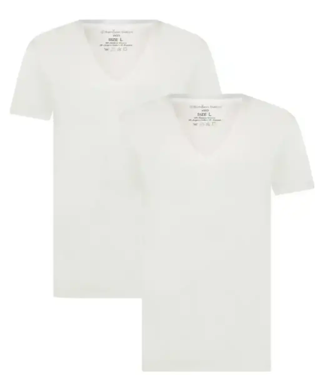 Bamboo Basics 2-pak heren T-shirts V-hals - slim fit - Vigo - Strakke Bamboe heren ondershirts Bamboo Basics 2-pak heren T-shirts V-hals - slim fit - Vigo - Strakke Bamboe heren ondershirts