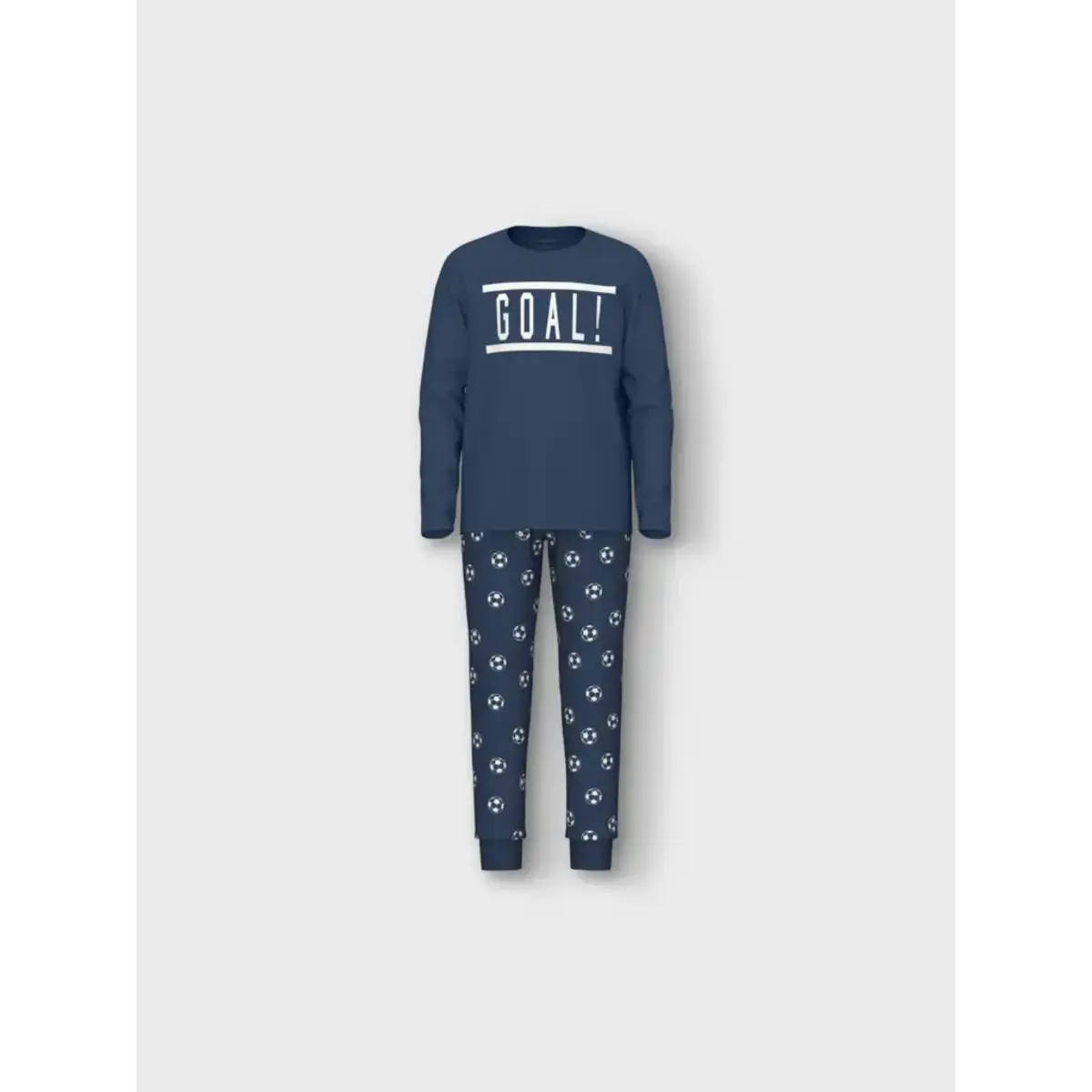 Name it jongens pyjama - ''Goal!'' - Donkerblauwe katoenen kinder pyjama voetbal Name it jongens pyjama - ''Goal!'' - Donkerblauwe katoenen kinder pyjama voetbal