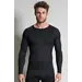Ceceba heren thermo shirt Lange mouw - Thermisch ondergoed heren - Warm ondershirt met ronde hals - Viscose - Zwart