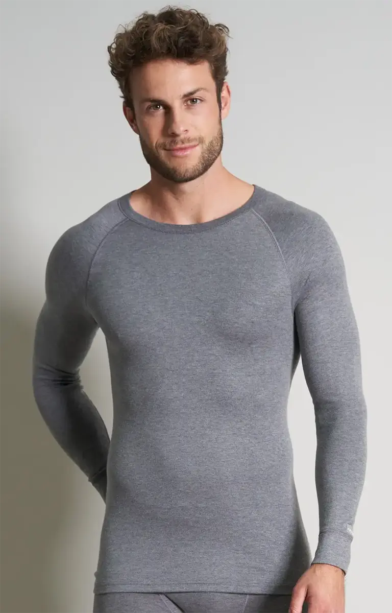 Ceceba heren thermo shirt Lange mouw - Thermisch ondergoed heren - Warm ondershirt met ronde hals - Viscose