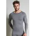 Ceceba heren thermo shirt Lange mouw - Thermisch ondergoed heren - Warm ondershirt met ronde hals - Viscose - Grijs