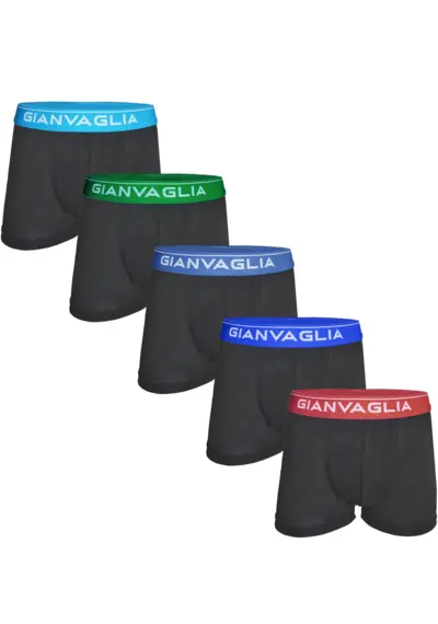 Gianvaglia jongens boxershorts 5-Pack Black Colour Gianvaglia jongens boxershorts 5-Pack Black Colour