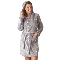 Cocodream dames badjas fleece - Dots