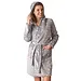Cocodream dames badjas fleece - Dots - Warme winter ochtendjas - Badjassen dames - Grijs