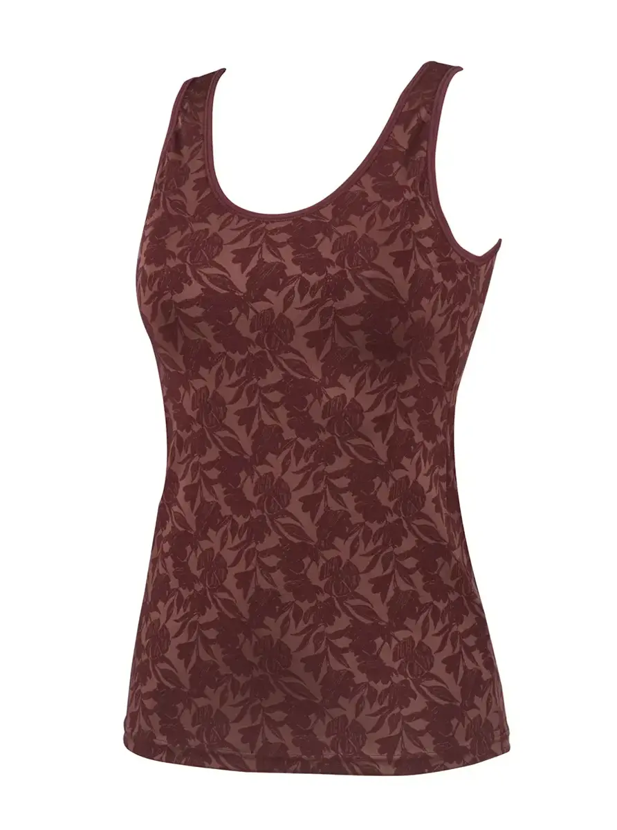 Avet dames hemd microfiber - Floral - Microvezel onderhemd met brede bandjes Avet dames hemd microfiber - Floral - Microvezel onderhemd met brede bandjes