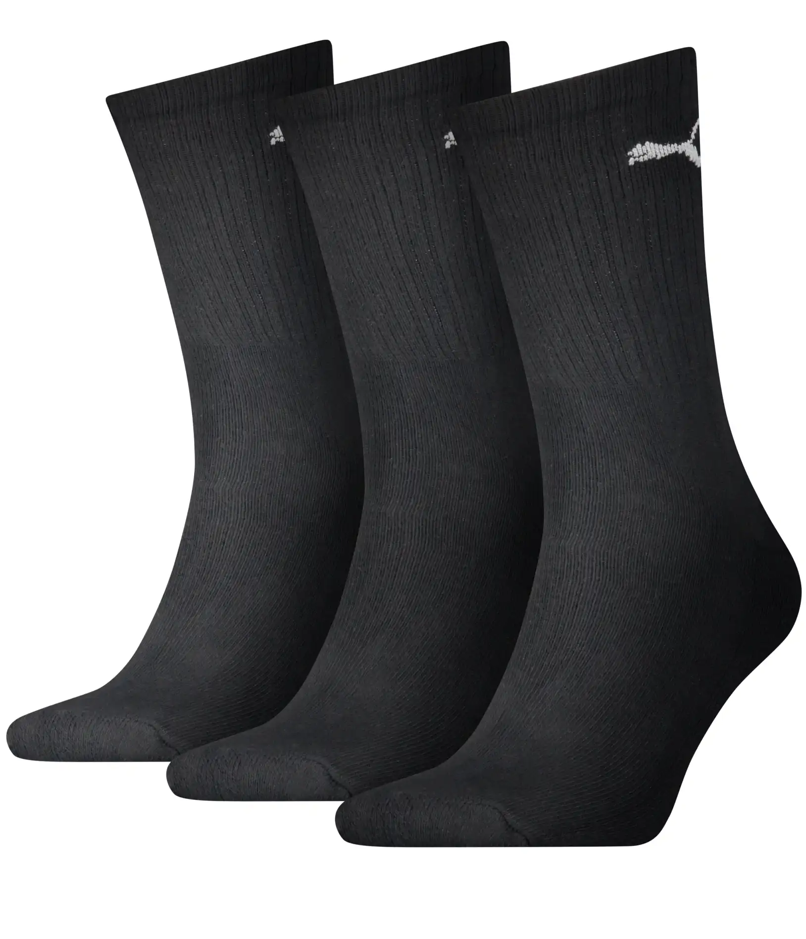 Puma 3-paar Crew sport sokken - Katoenen ademende sportsokken voor dames en heren - Zwart - Grijs - Donkerblauw