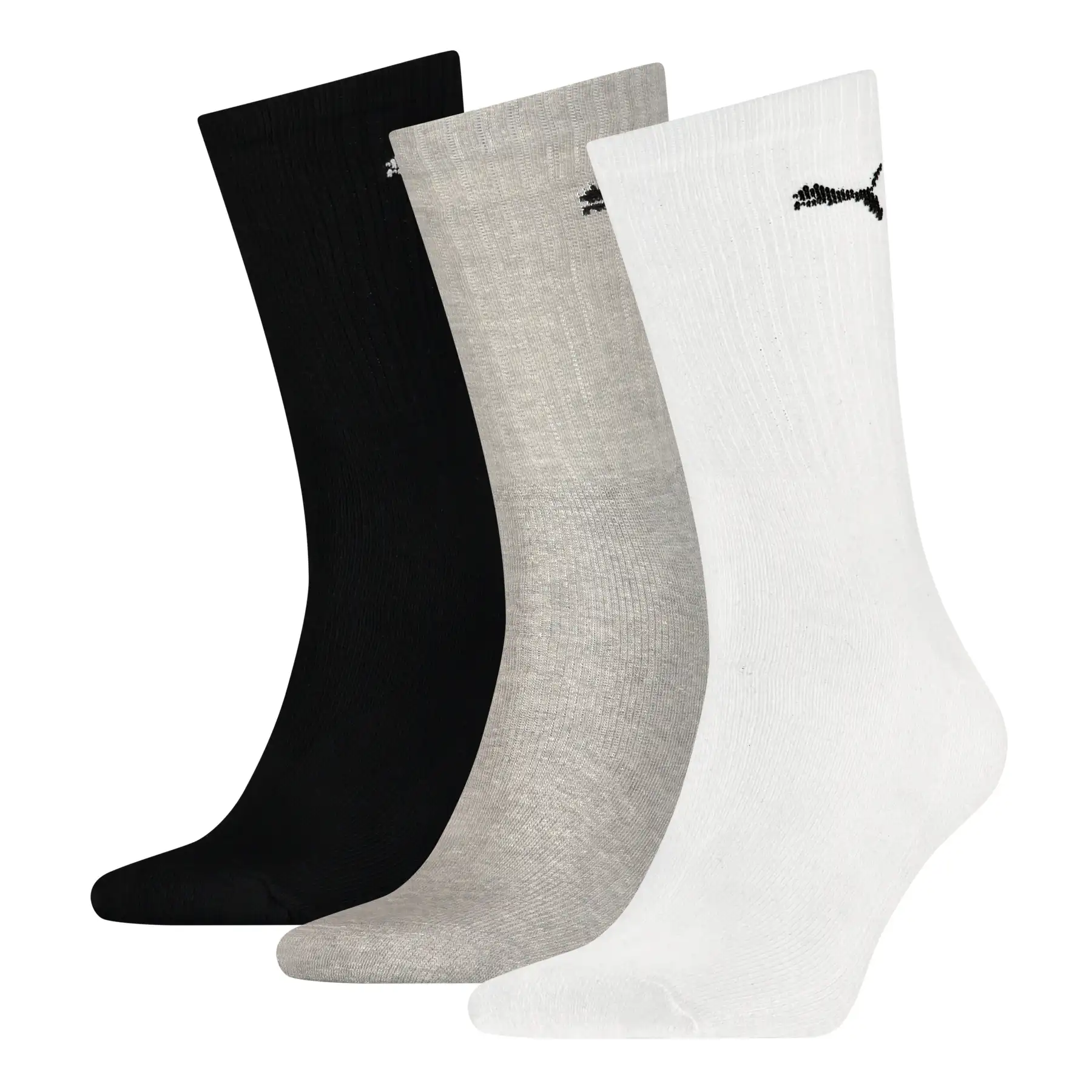 Puma 3-paar Crew sport sokken - Light - Ademende sport sokken dames & heren - Zwart - Wit - Blauw