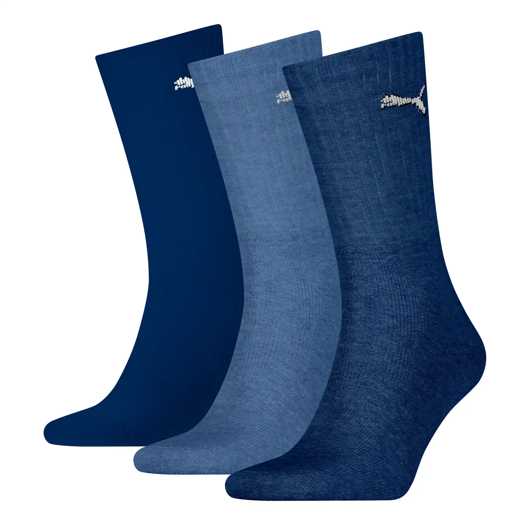 Puma 3-paar Crew sport sokken - Light - Ademende sport sokken dames & heren - Zwart - Wit - Blauw