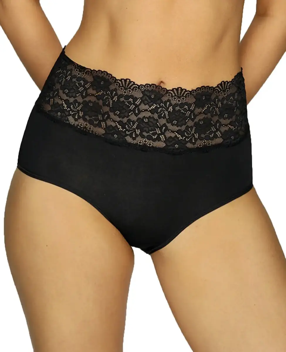 Nina von C dames taille slip Modal kant - Comfortabele kanten hoge dames onderbroek - Huidvriendelijk