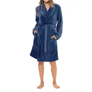 HL-tricot dames badjas fleece - Comfort - Warme winter ochtendjas - Badjassen dames