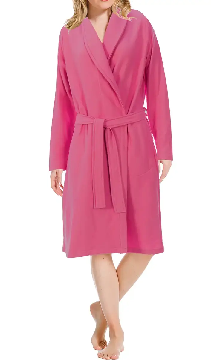 Pastunette - Dames Badjas met bamboe - Roze ochtendjas - Saunajas