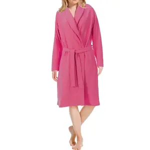 Pastunette - Dames Badjas met bamboe - Roze ochtendjas - Saunajas