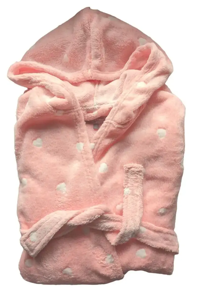 Cocodream dames badjas fleece - Dots - Warme winter ochtendjas - Badjassen dames