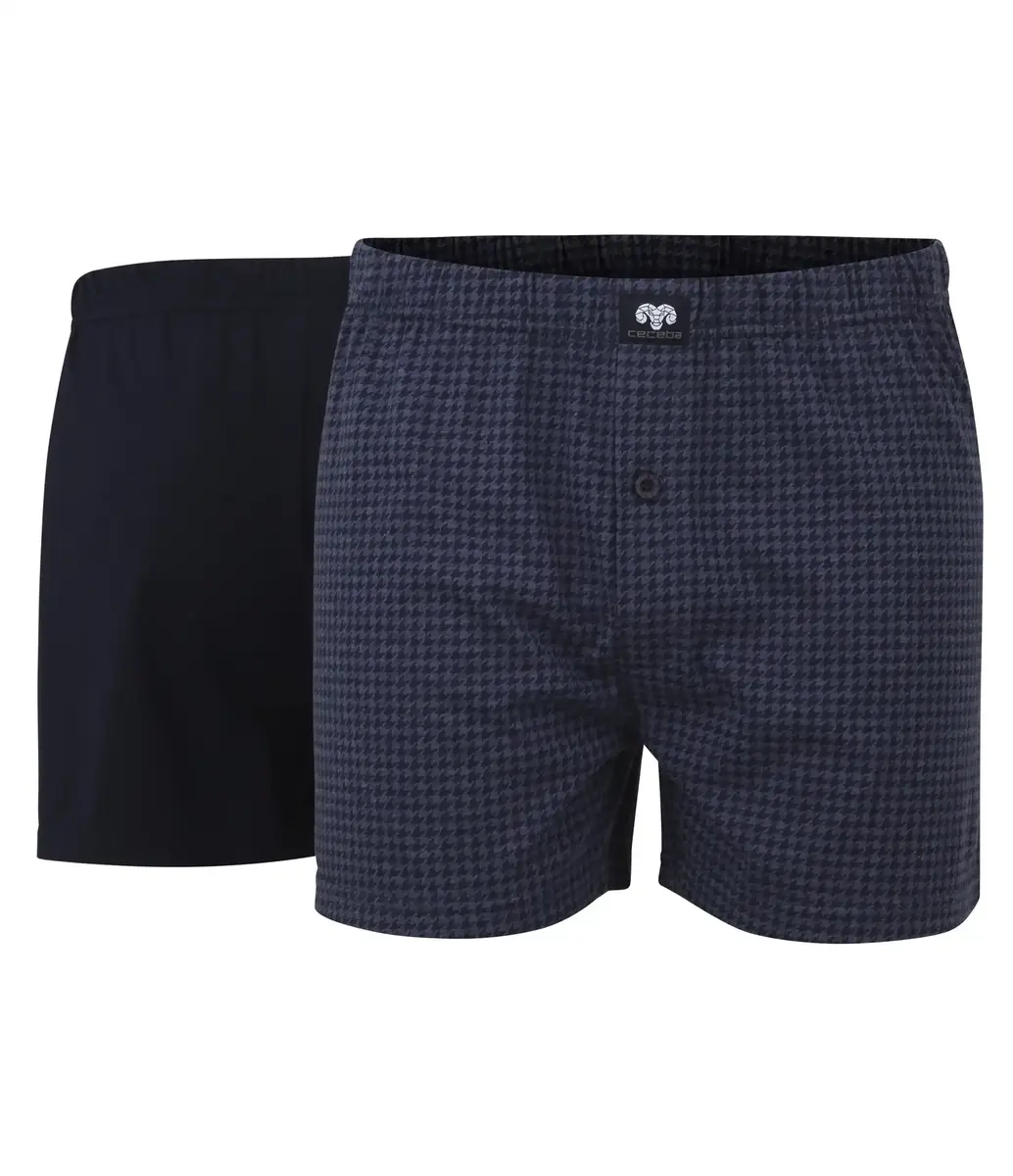 Ceceba 2-pak wijde heren boxershorts - Fox packet 2260 - Blauwe katoenen losse heren boxershorts Ceceba 2-pak wijde heren boxershorts - Fox packet 2260 - Blauwe katoenen losse heren boxershorts