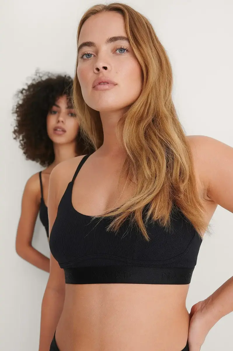 Na-KD katoenen dames bralette - Zwart