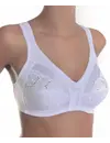 Sassa Mode soft Bh zonder beugel - 12906 - Brede bandjes - bh Grote maten - Wit - Huidskleur