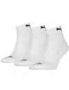 Puma 3-paar Quarter sokken - Badstof zool - Quarter katoenen sokken voor dames en heren in het wit, zwart, grijs en donkerblauw