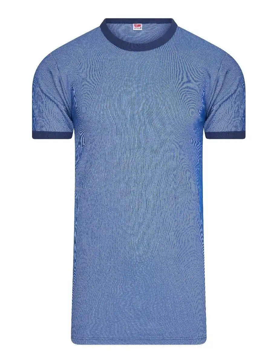 Beeren hemd korte mouw, blauwe streep M2000 - Duurzaam heren ondershirt - T-shirt