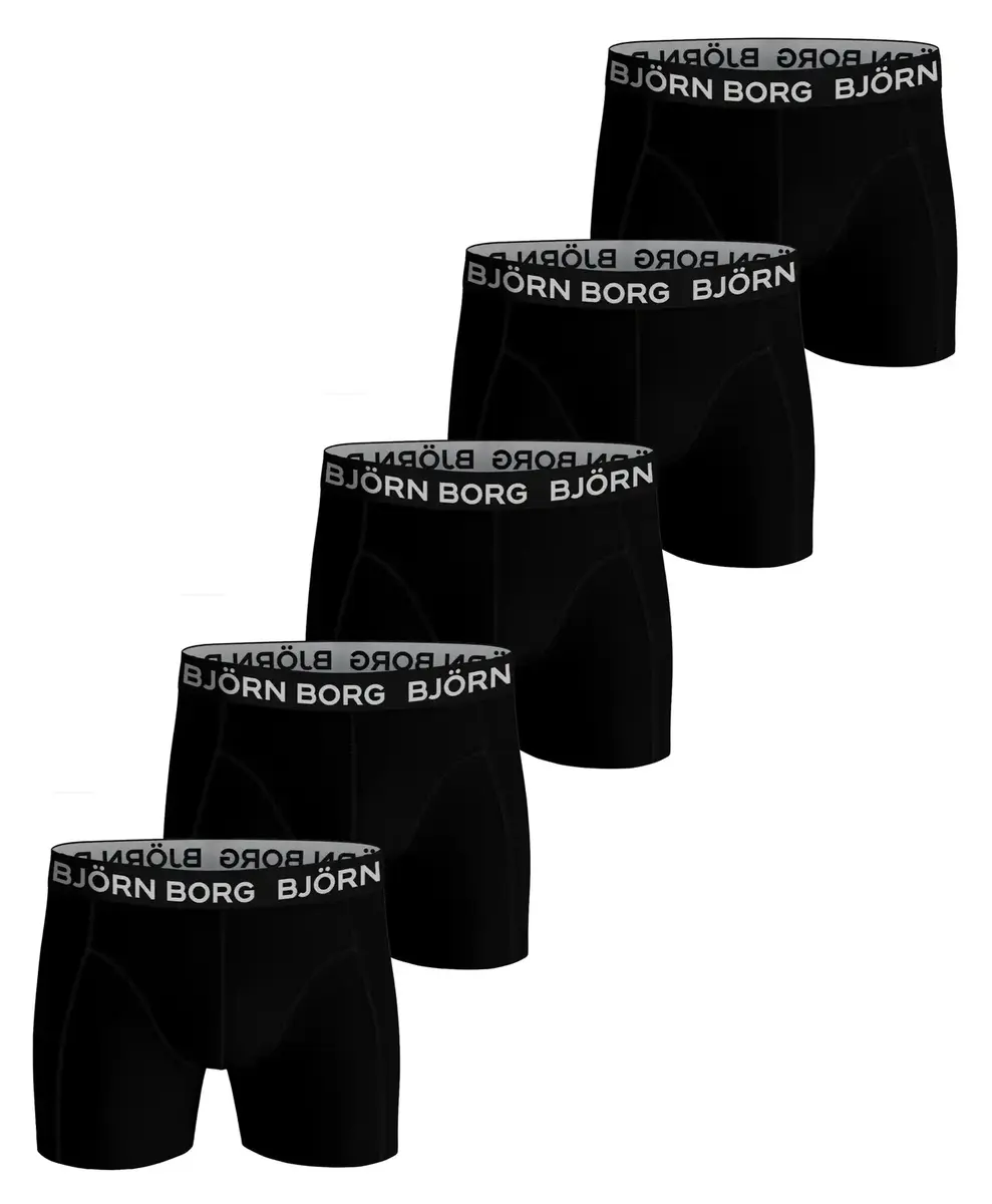 Bjorn Borg 5-pack heren boxershort - Zwarte heren onderbroeken katoen - Mannen ondergoed