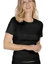 Nina von C dames T-shirt biologisch katoen zwart - Duurzaam Vrouwen ondershirt  korte mouwen - Ronde hals