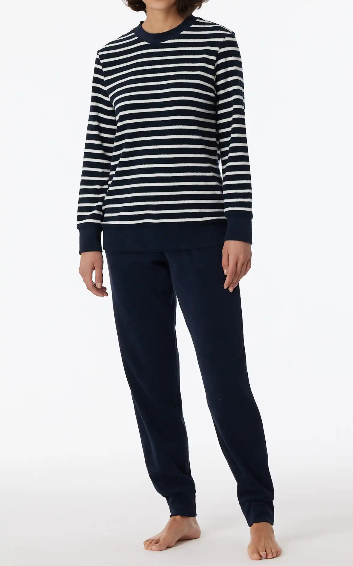 Schiesser dames pyjama badstof - Casual essentials - Warme pyjama maat 50