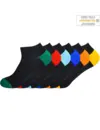 Gianvaglia 6-paar sneaker sokken - Coloured - Multipack enkelsokken zwart voor dames en heren - Elastisch katoen