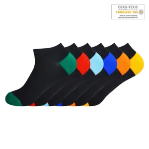 Gianvaglia 6-paar sneaker sokken - Coloured - Multipack enkelsokken zwart voor dames en heren - Elastisch katoen Gianvaglia 6-paar sneaker sokken - Coloured - Multipack enkelsokken zwart voor dames en heren - Elastisch katoen