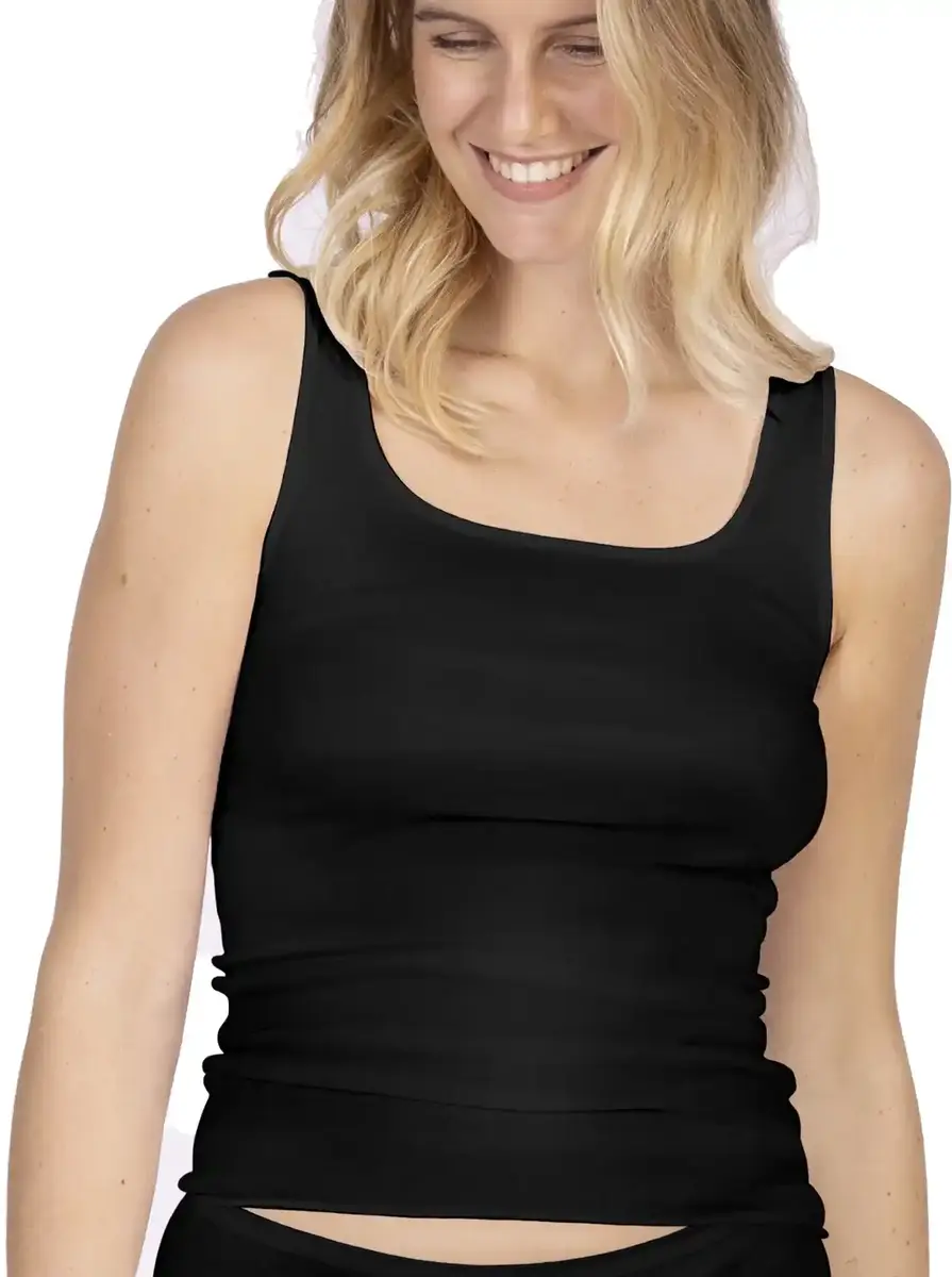 Nina von C dames hemd biologisch katoen  - Singlet - Biologisch -  100% katoen - wit, zwart