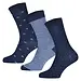 Gianvaglia Deluxe 3-paar heren sokken - Blauwe katoenen heren hoge sokken - Blauw