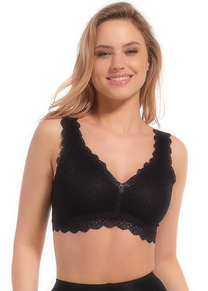 Magic Bralette Kant - Dream Bra lace - Brede bandjes - Kanten Bh top - Uitneembare pads
