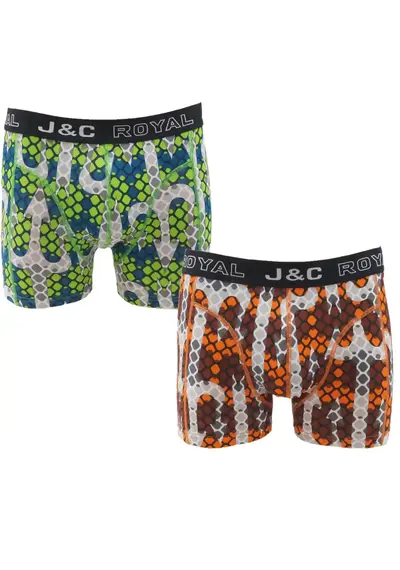 J&C heren boxershort 2-pak Arrow - 247 - groen/oranje
