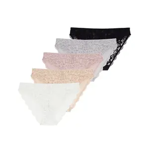 Dorina 5-pack - dames onderbroeken brief slip dames kant - Myla - Kanten dames heupslips microfiber
